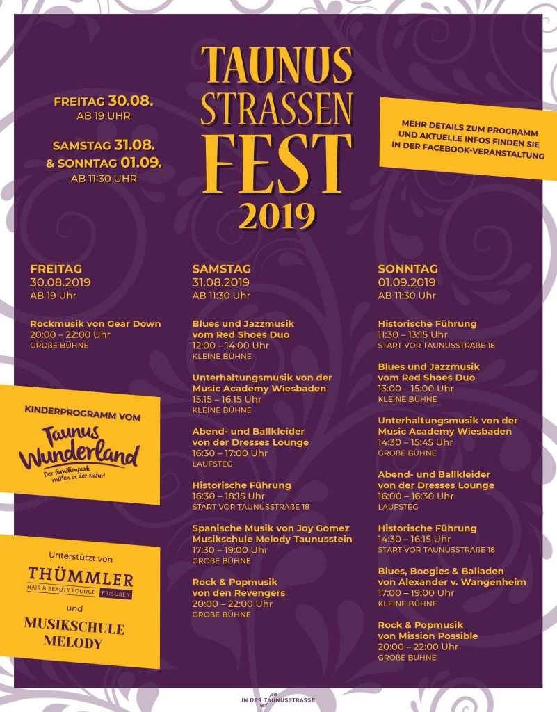 Programm Taunusstraßenfest 2019